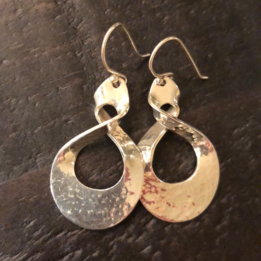 Sterling silver eternity twist earrings